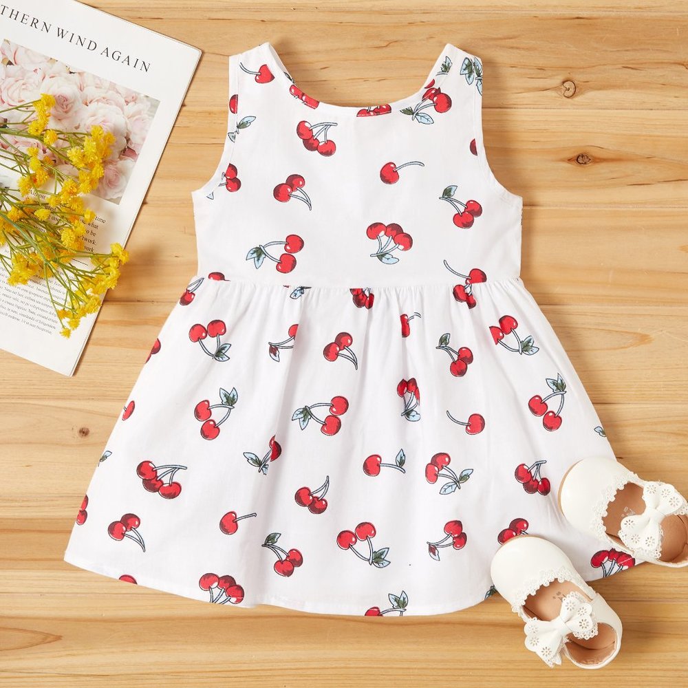 Little Girl's Cherry Print Dress